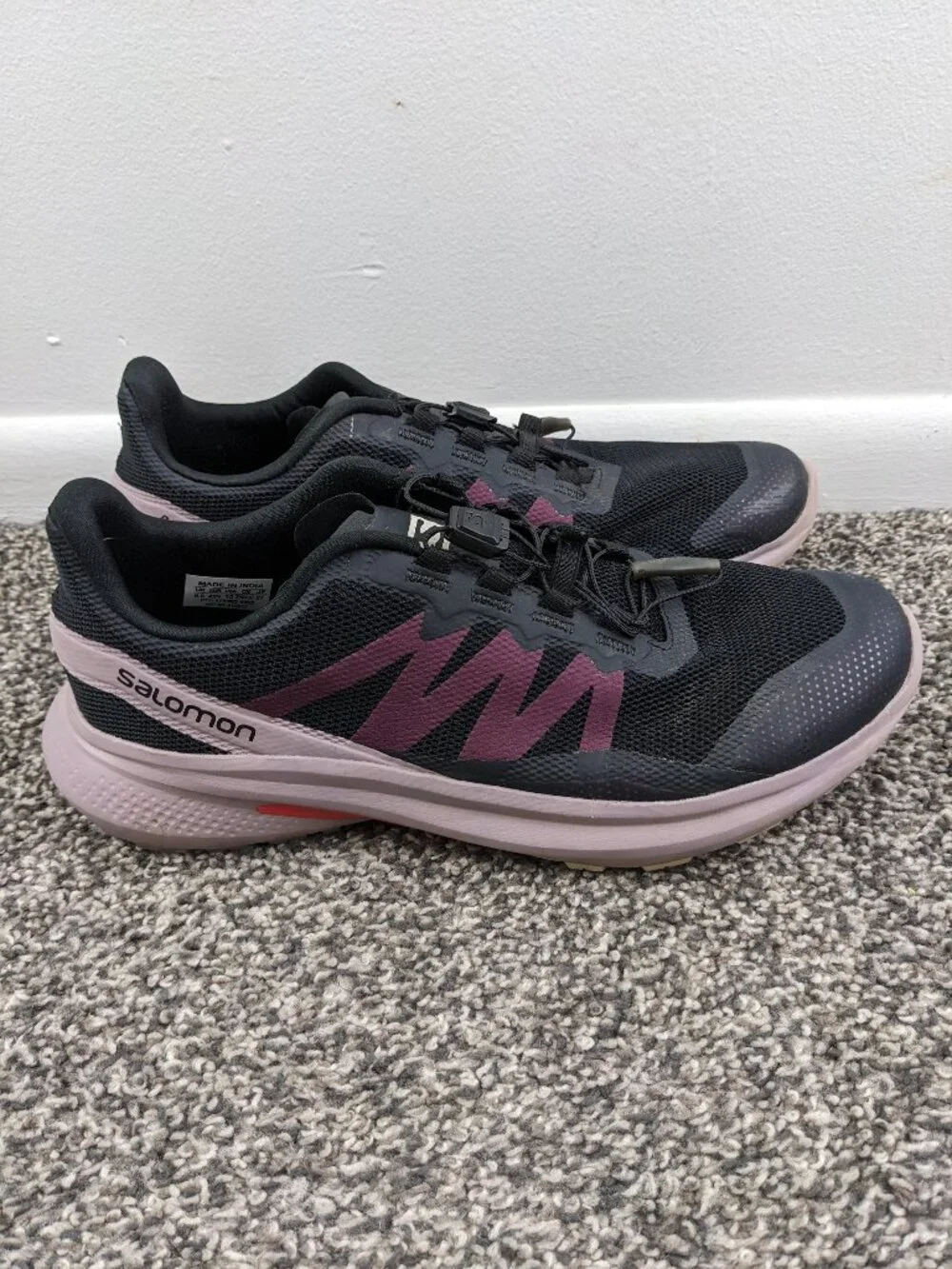 Salomon Hypulse Trail Running Sneakers Womens 10 Purple Black Lace Up Shoes